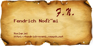Fendrich Noémi névjegykártya